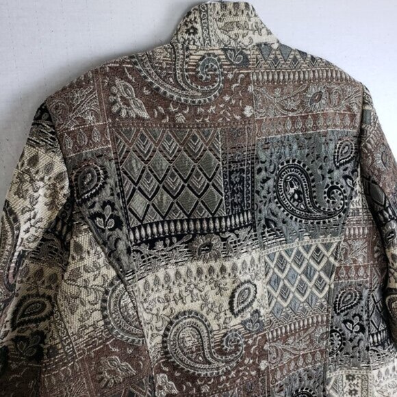 Vintage Molly & Maxx Jacket Blazer Tapestry Patchwork Paisley Print size 1X Boho - Picture 9 of 16